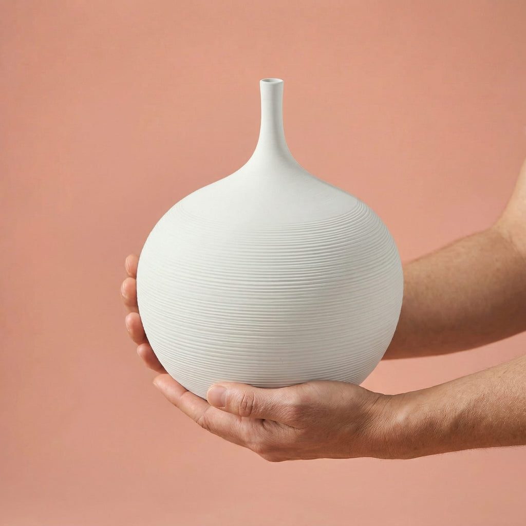 Vase blanc en céramique Art Zen