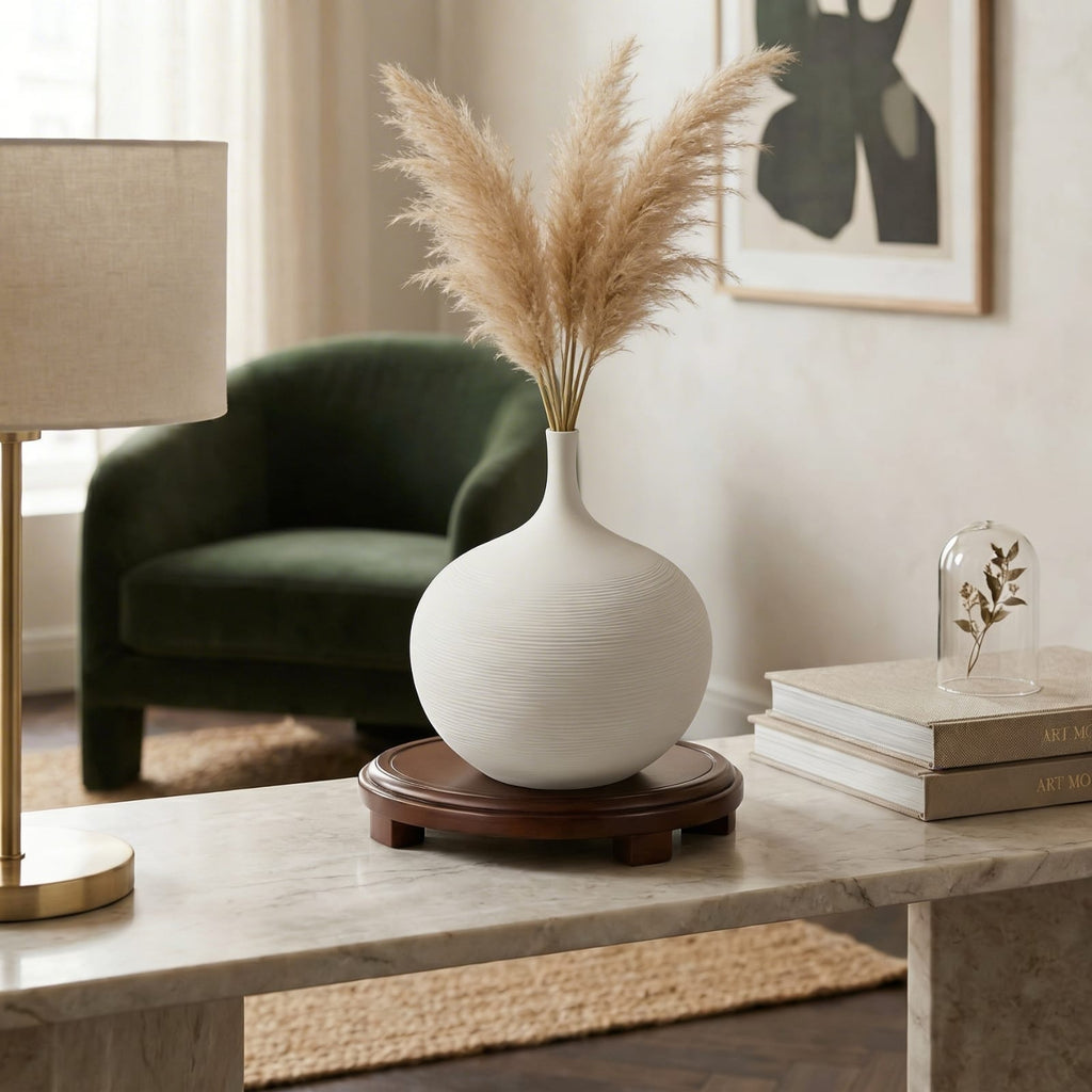 Vase blanc en céramique Art Zen
