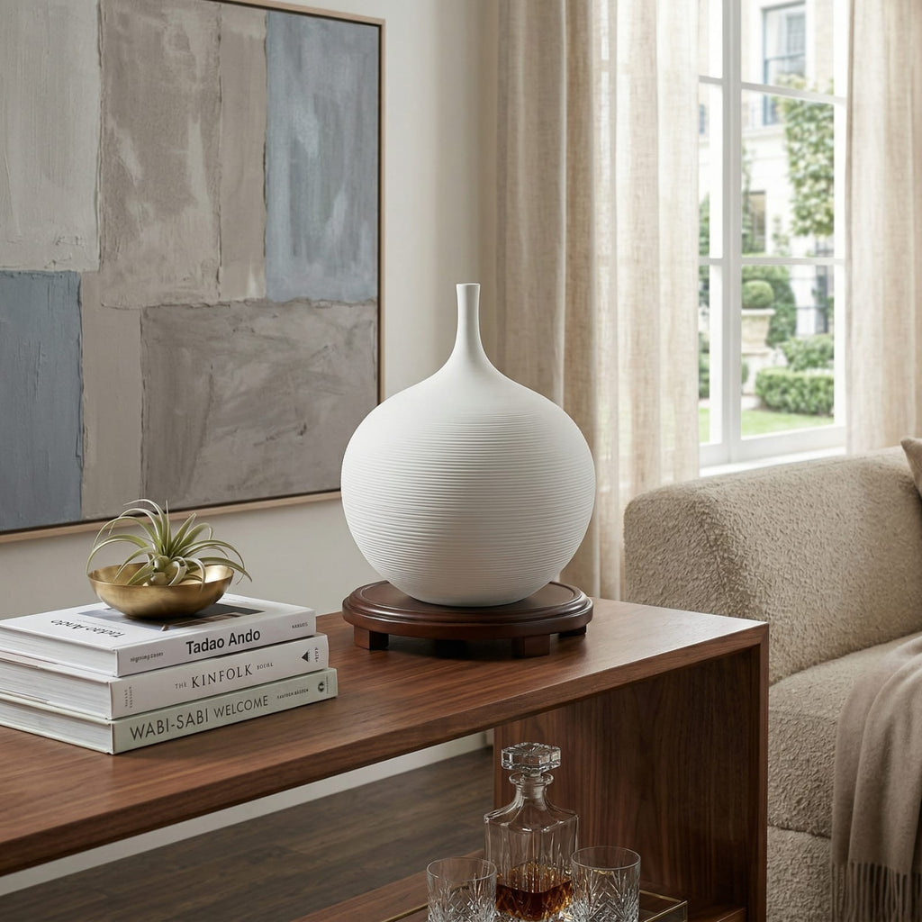 Vase blanc en céramique Art Zen