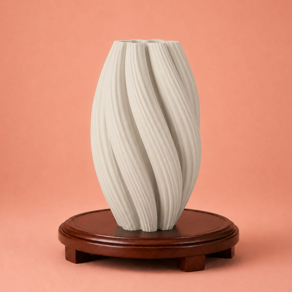 Vase Blanc Wabi-Sabi Ondulé | La Galerie du Vase