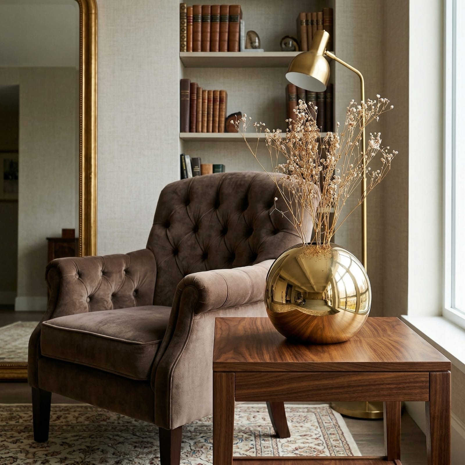 Vase boule doré en céramique Image