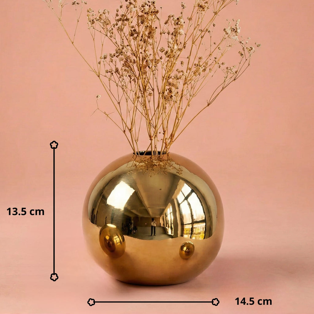 Vase boule doré en céramique