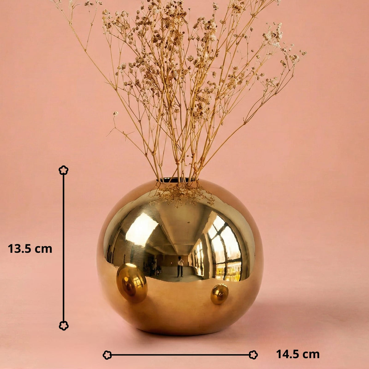 Vase boule doré en céramique