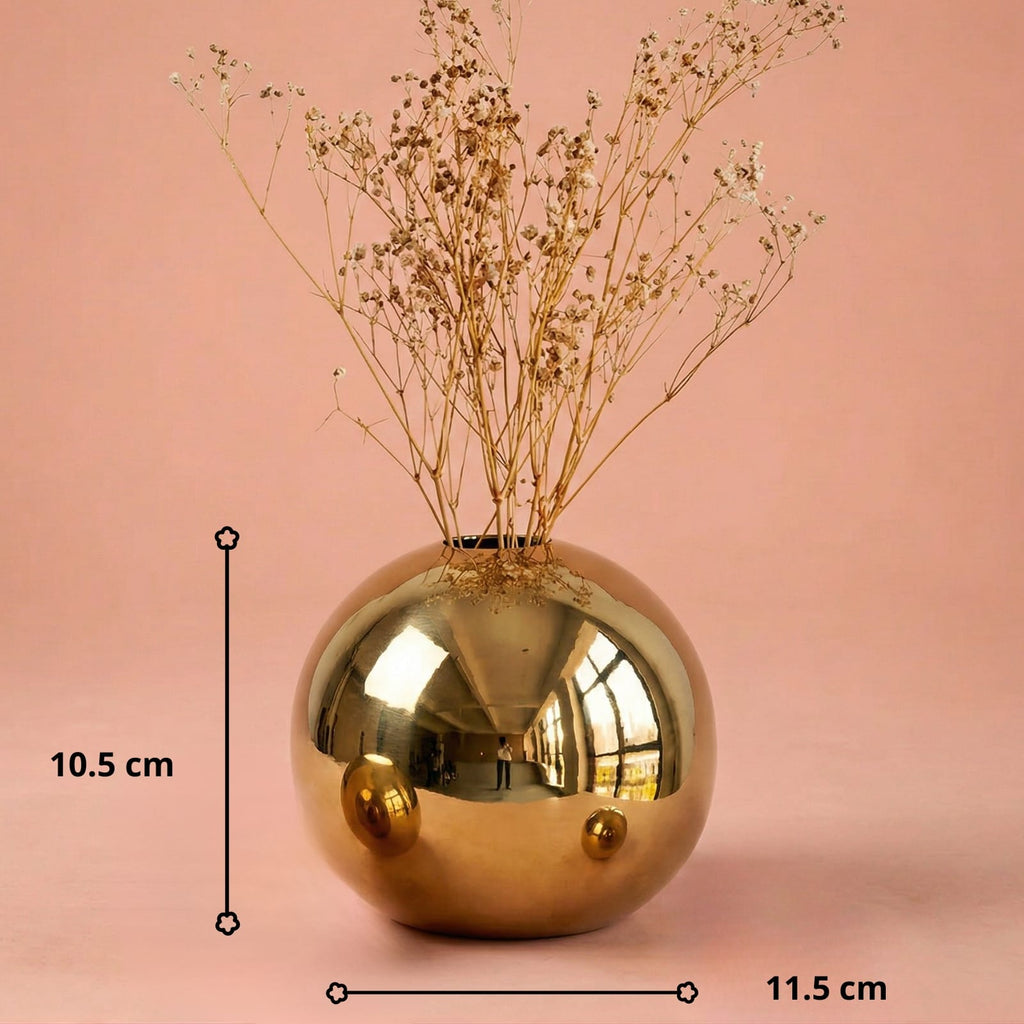 Vase boule doré en céramique