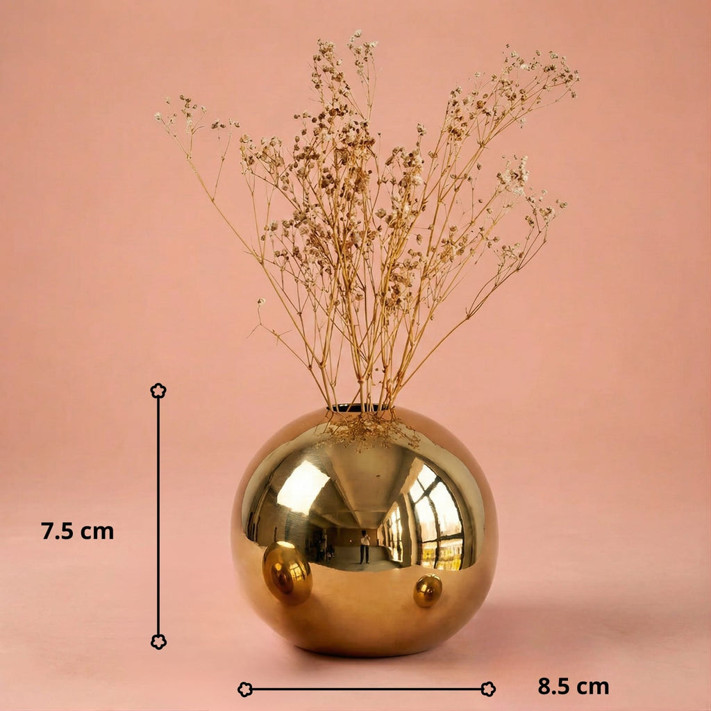 Vase boule doré en céramique