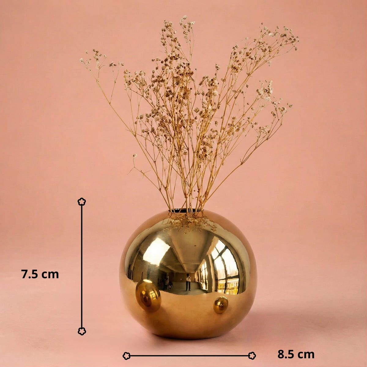 Vase boule doré en céramique