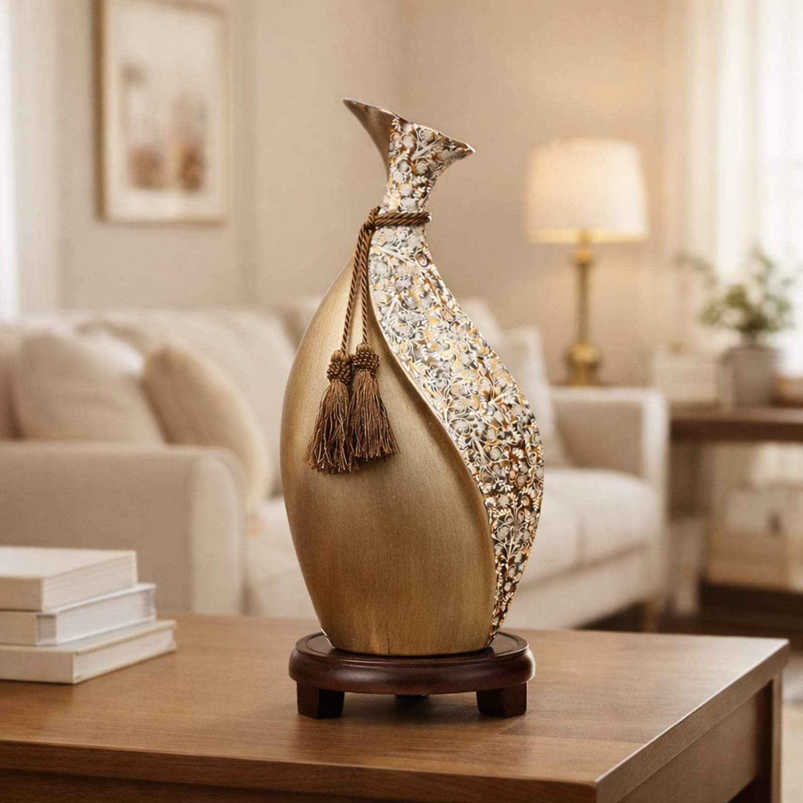 Vase céramique design doré | Décoration intérieure élégante Image