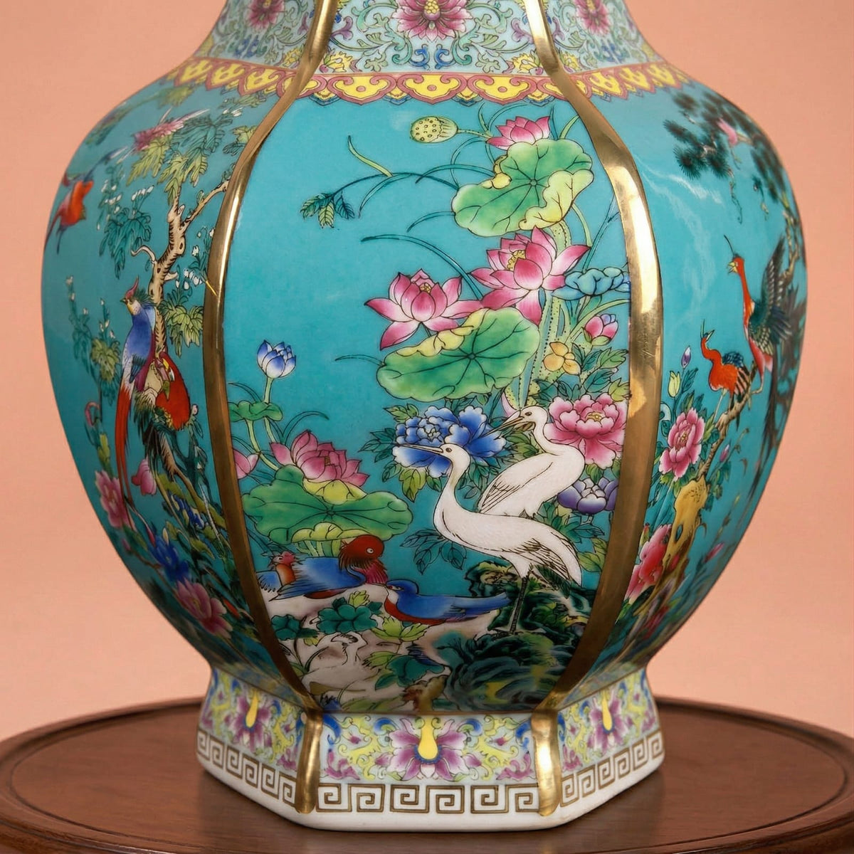 Vase chinois en céramique bleu