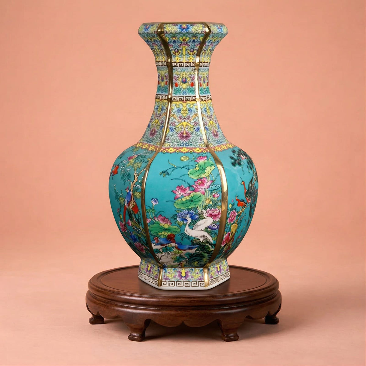 Vase chinois en céramique bleu