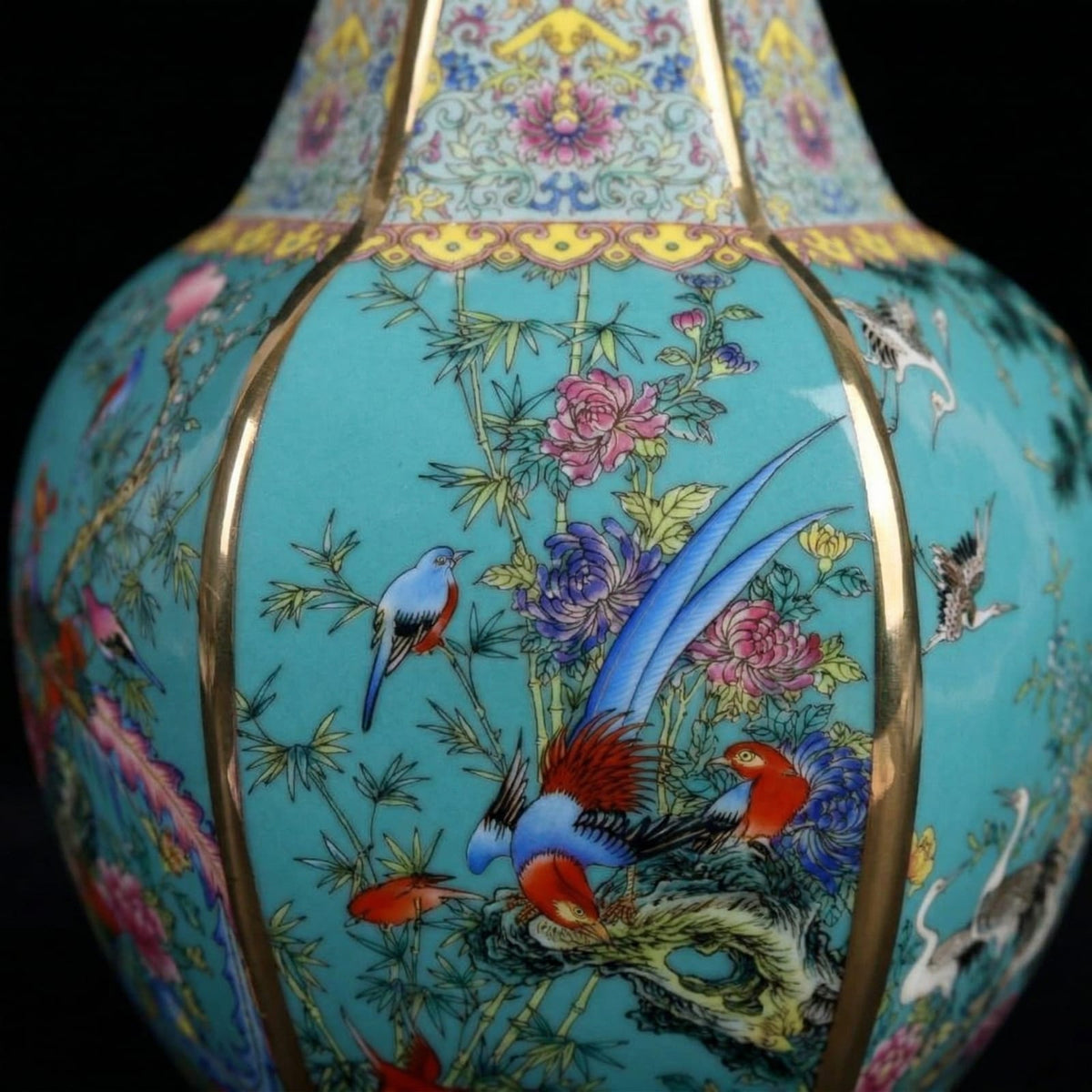 Vase chinois en céramique bleu