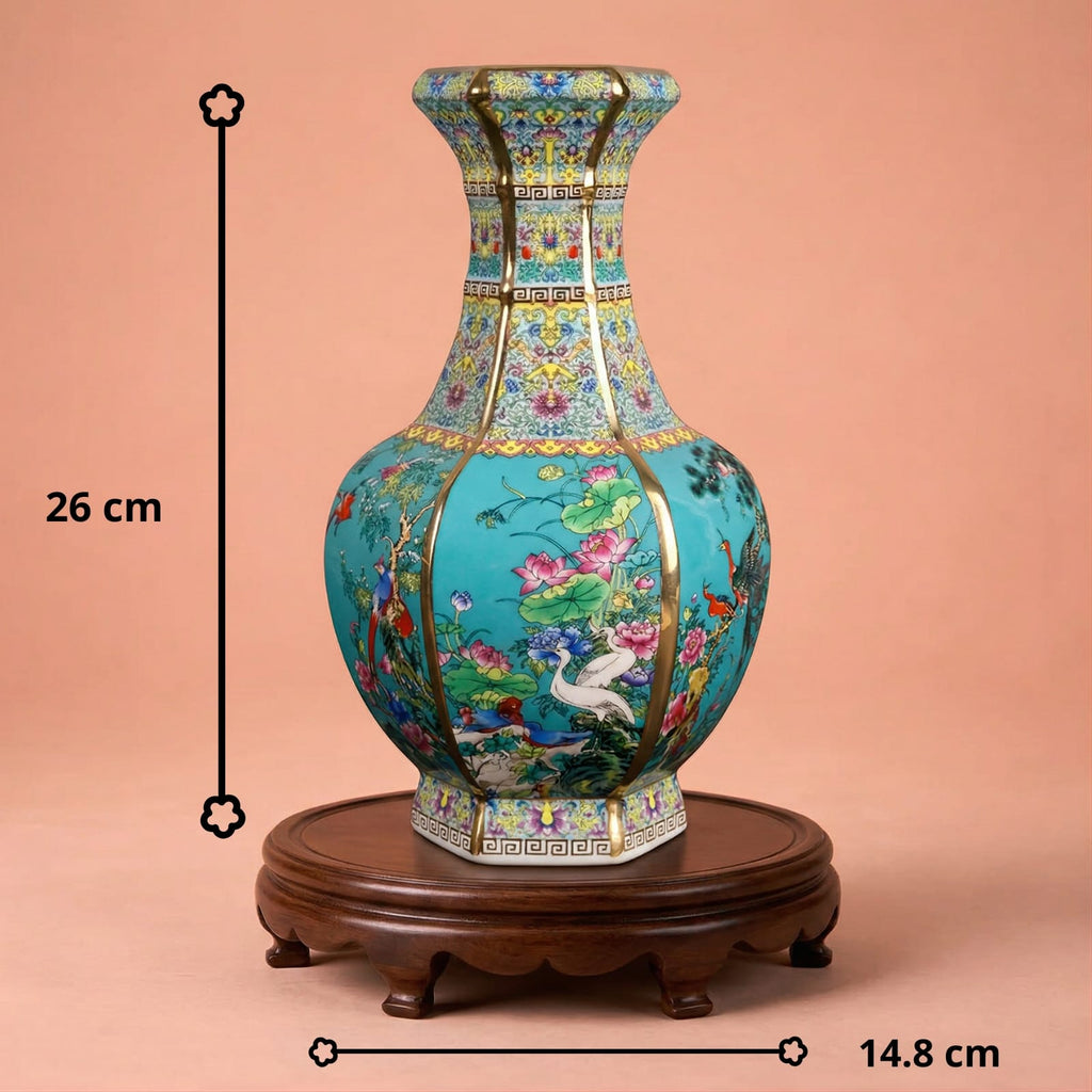 Vase chinois en céramique bleu