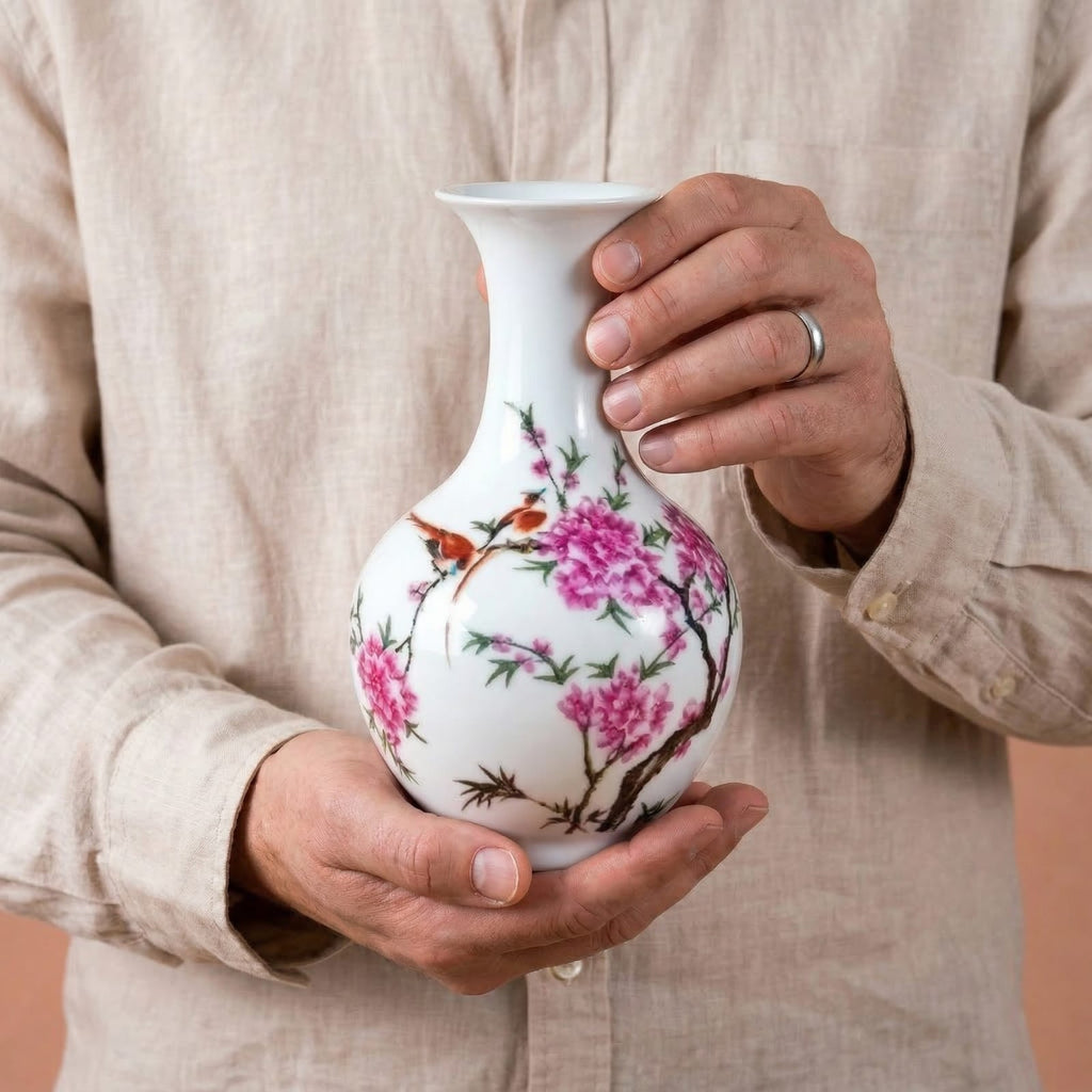Vase chinois en porcelaine blanche