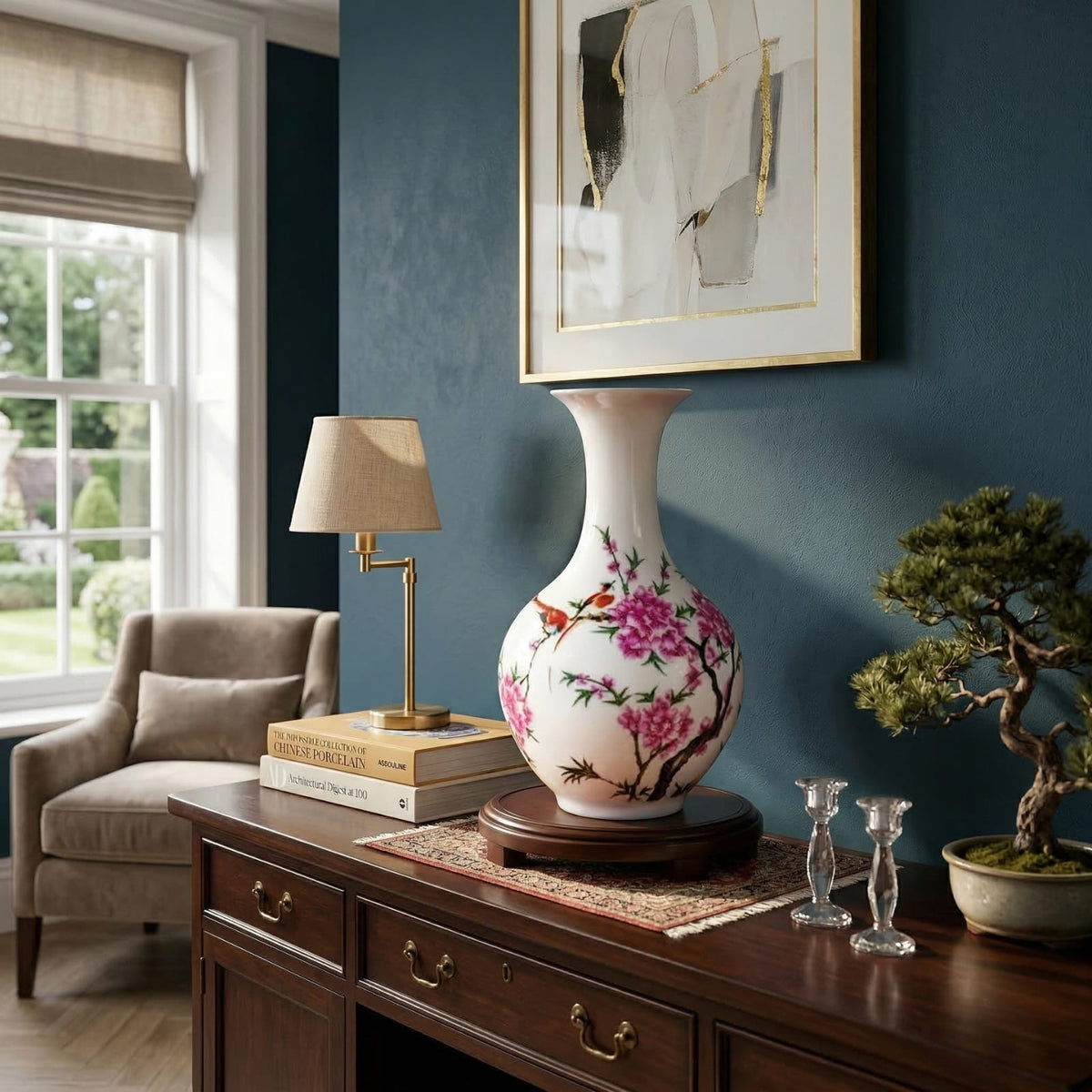 Vase chinois en porcelaine blanche