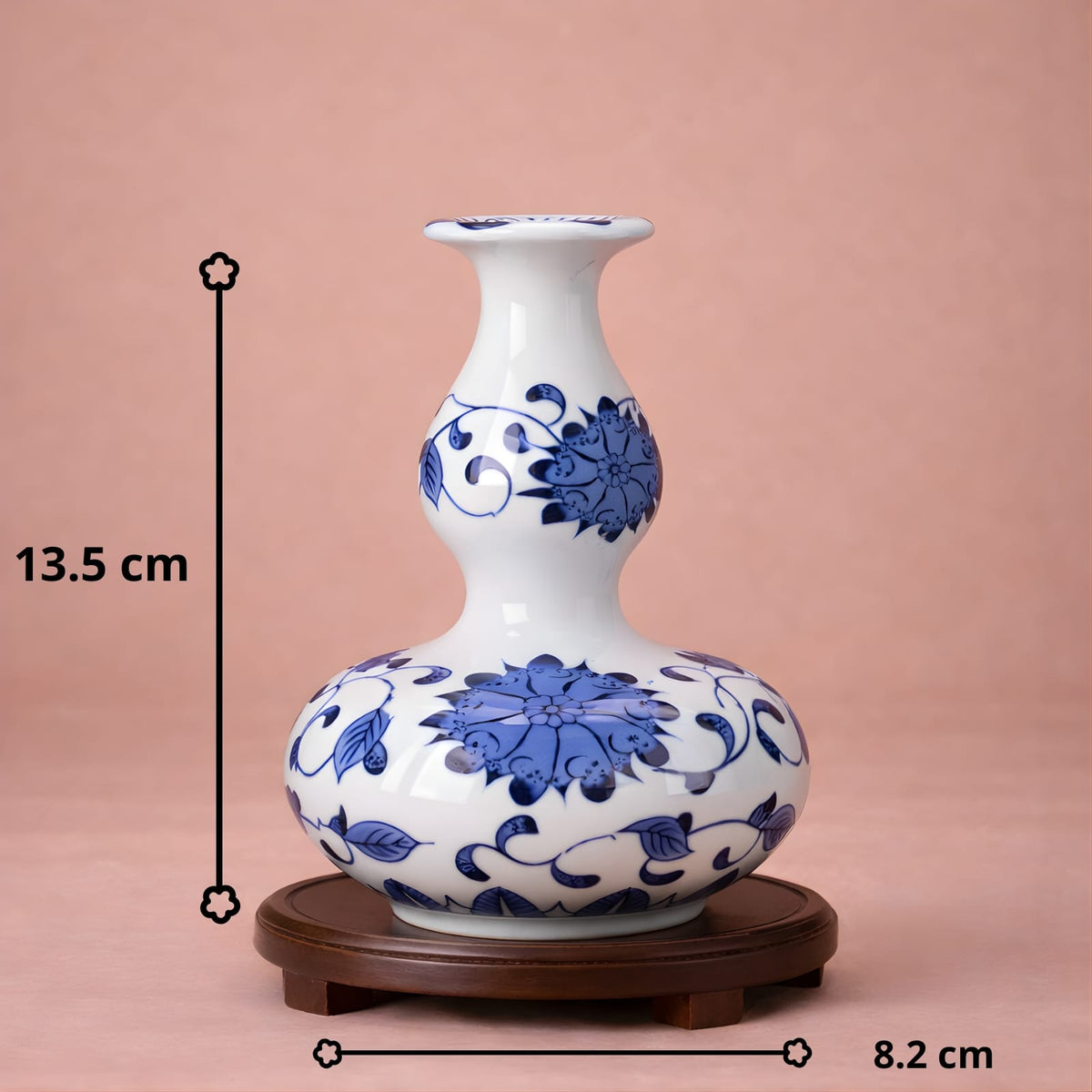 Vase chinois en porcelaine bleu et blanc | Mini vase décoratif