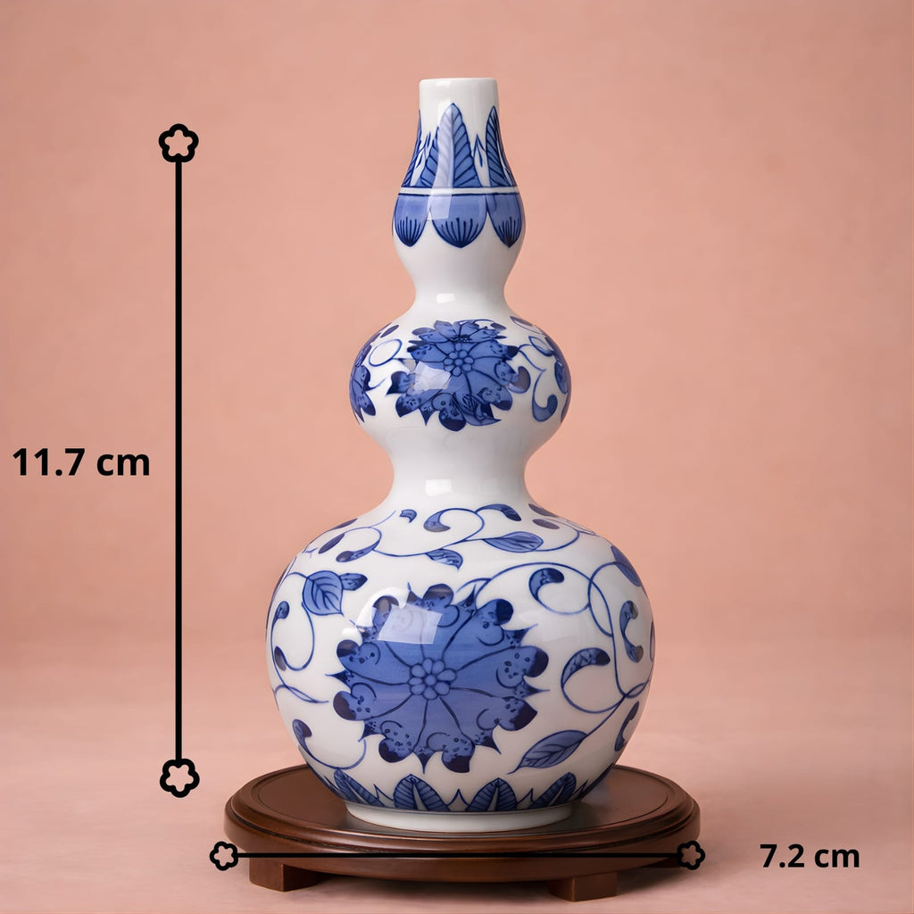 Vase chinois en porcelaine bleu et blanc | Mini vase décoratif