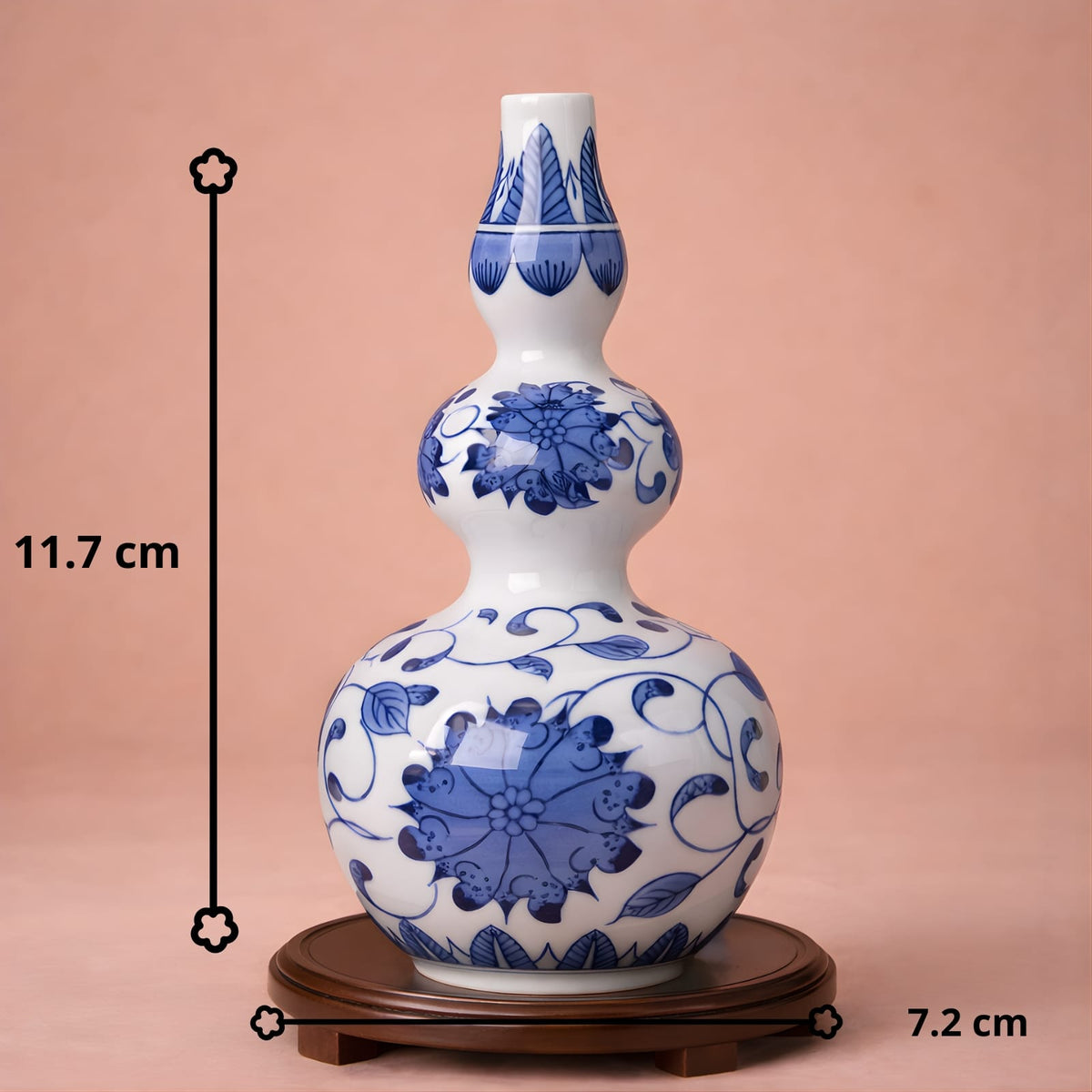 Vase chinois en porcelaine bleu et blanc | Mini vase décoratif