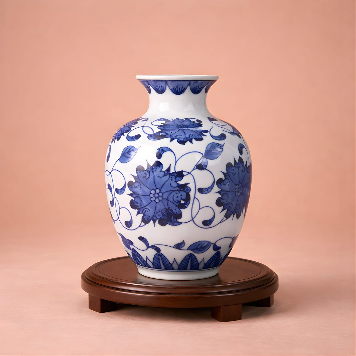 Vase chinois en porcelaine bleu et blanc | Mini vase décoratif