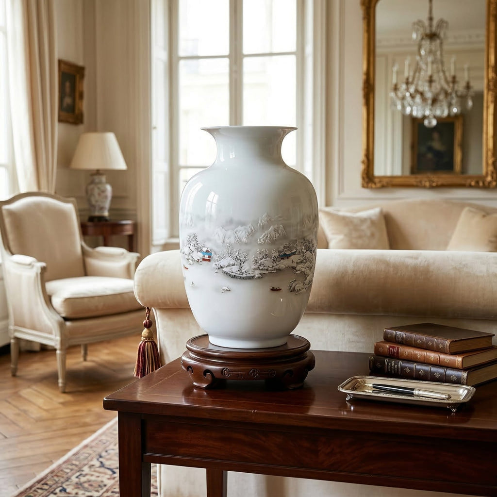 Vase chinois traditionnelle en céramique et porcelaine