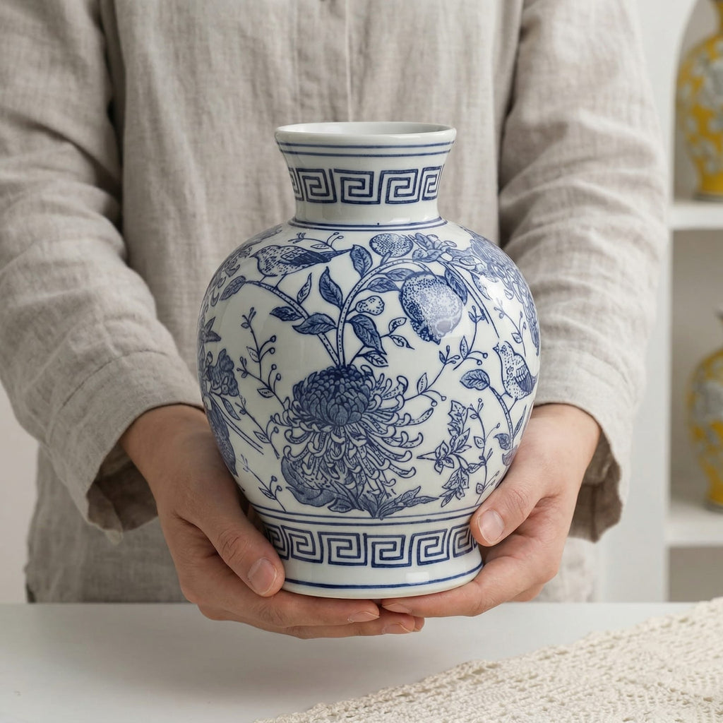 Vase chinois vintage en porcelaine