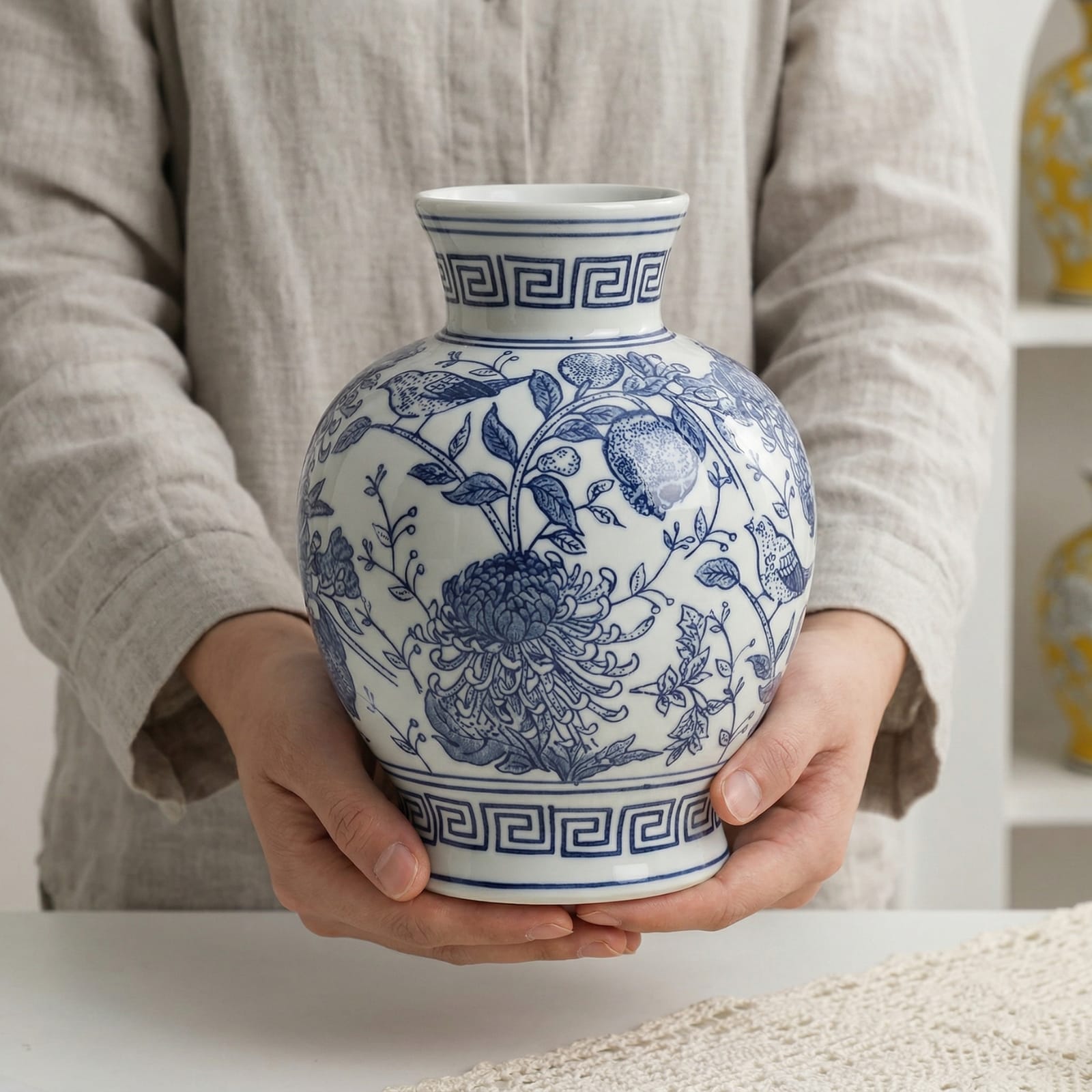Vase chinois vintage en porcelaine Image