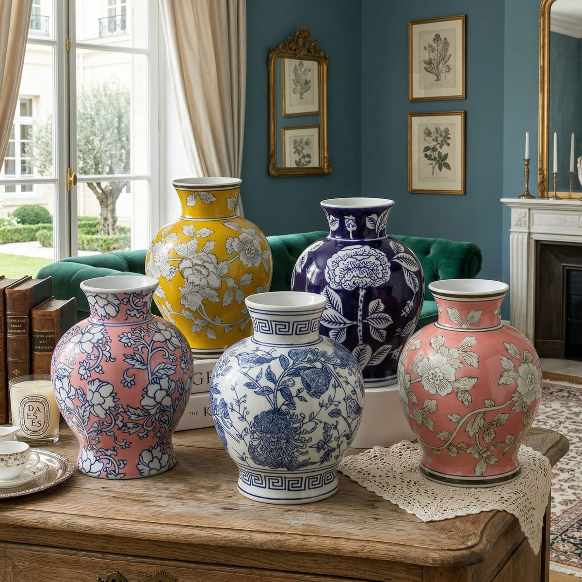 Vase chinois vintage en porcelaine
