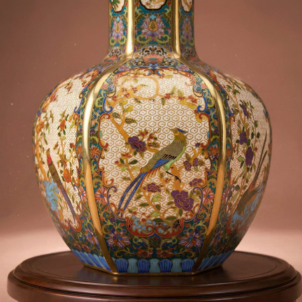 Vase cloisonné chinois en porcelaine