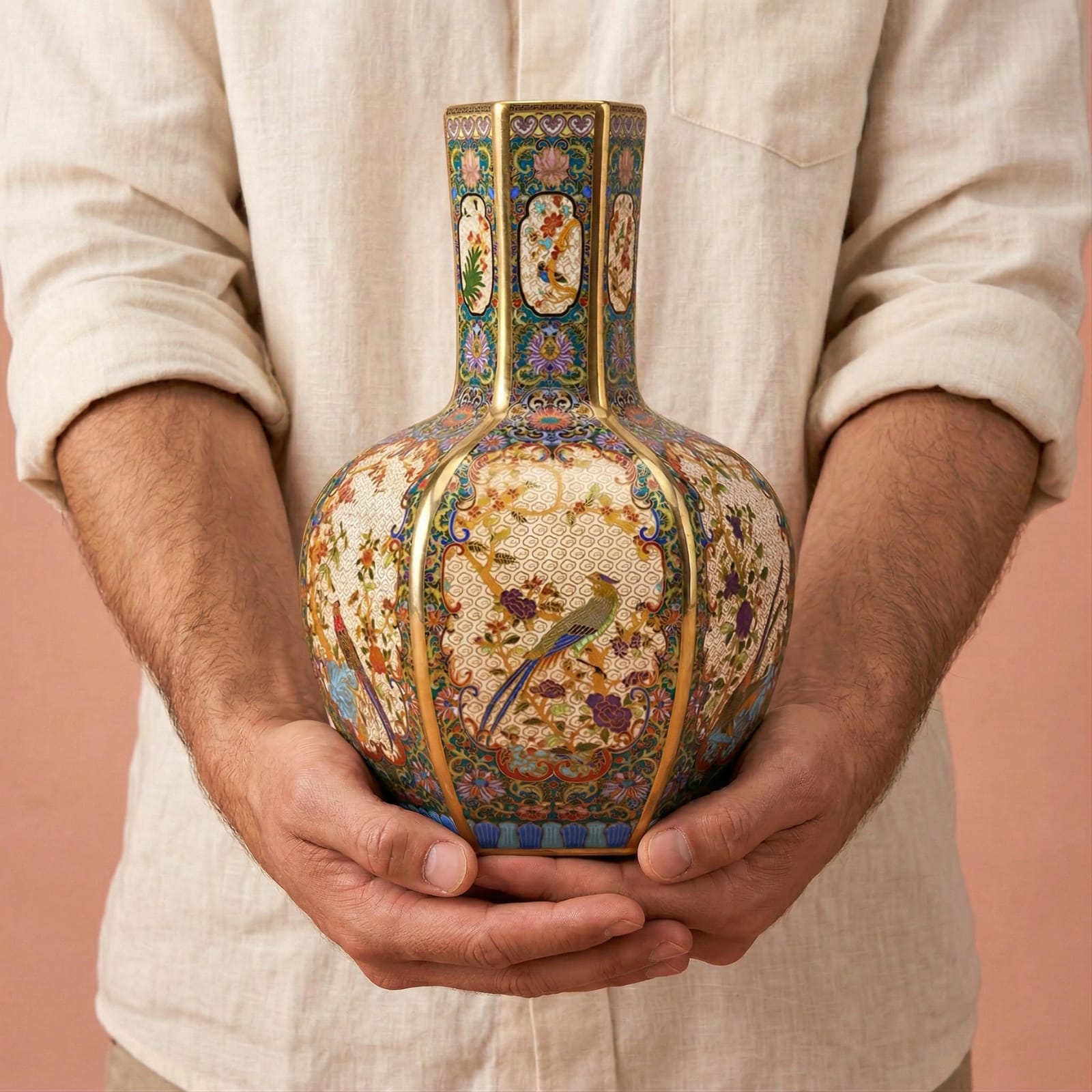 Vase cloisonné chinois en porcelaine Image