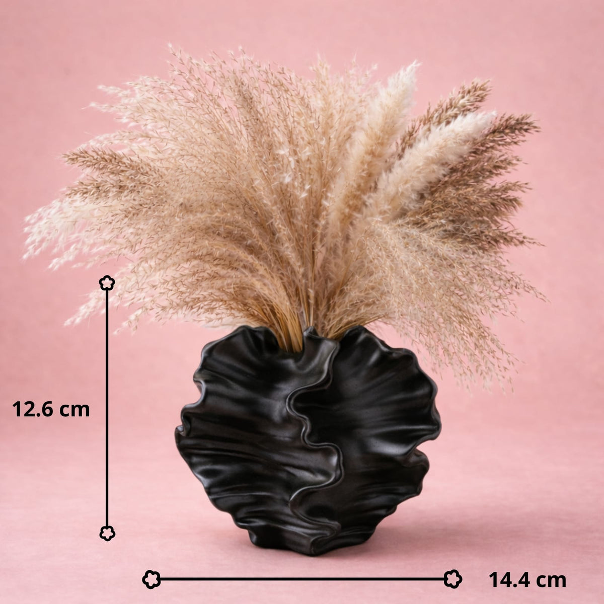 Vase corail en céramique mate | Vase nordique moderne