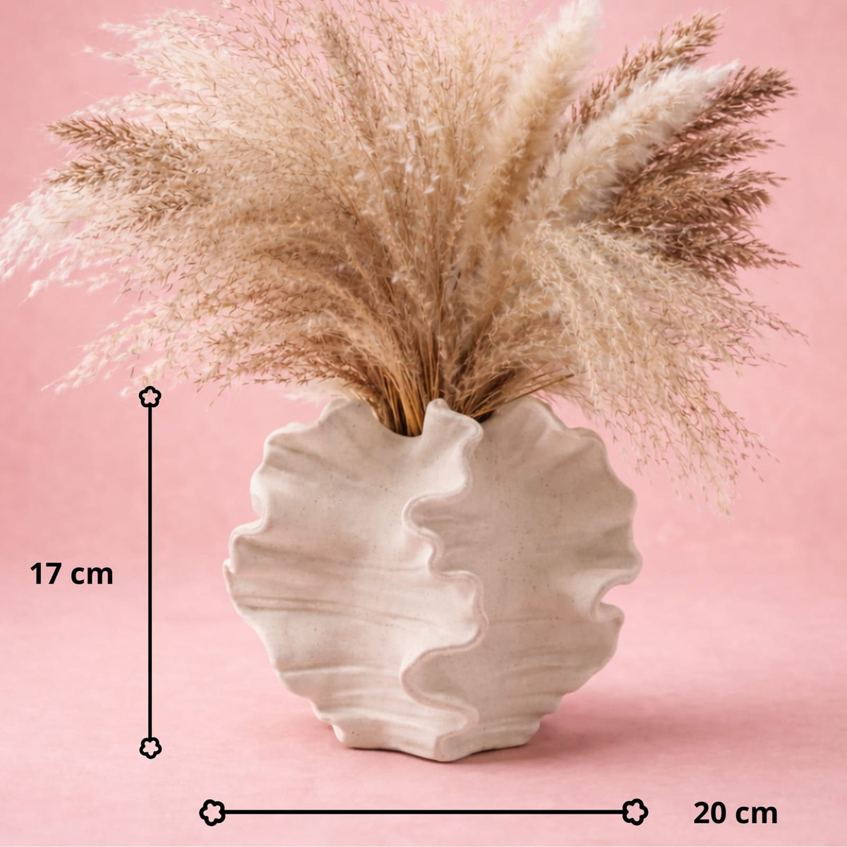 Vase corail en céramique mate | Vase nordique moderne