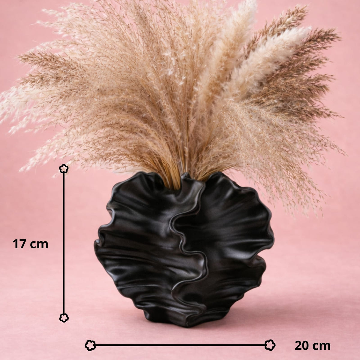 Vase corail en céramique mate | Vase nordique moderne
