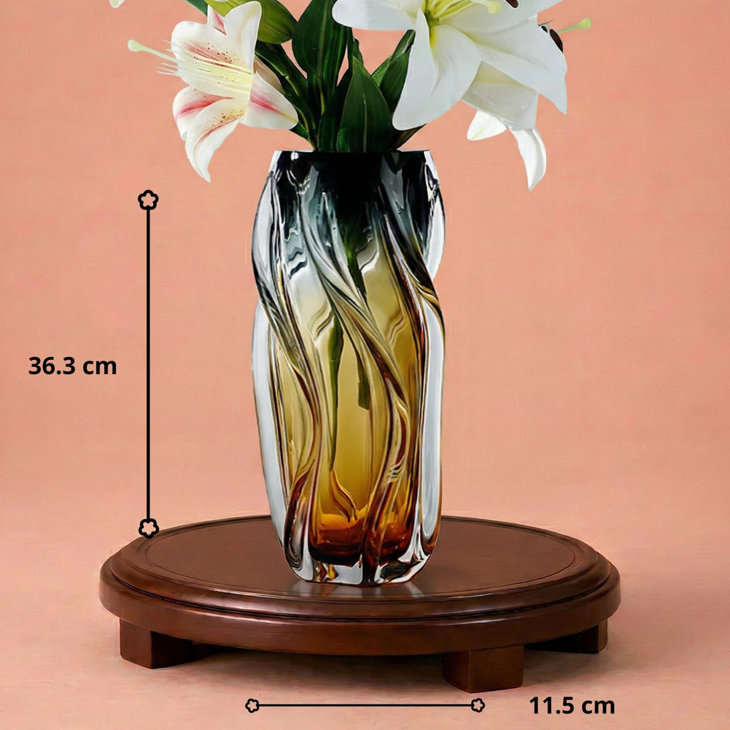 Vase cylindrique de luxe en verre coloré