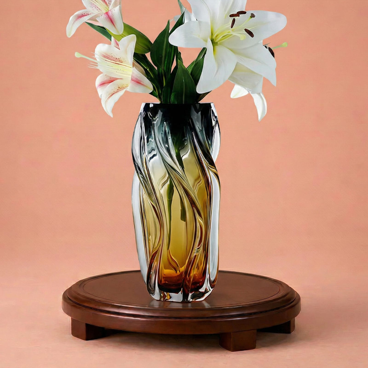 Vase cylindrique de luxe en verre coloré