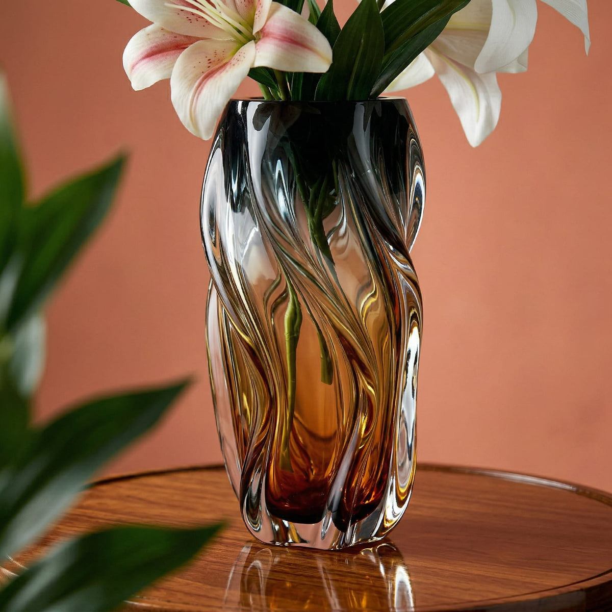 Vase cylindrique de luxe en verre coloré