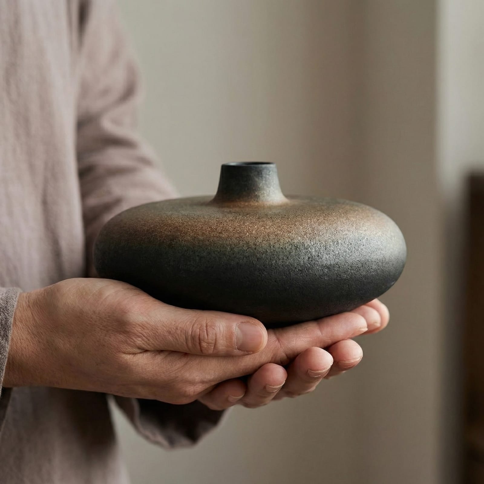 Vase de décoration japonais en terre cuite Image