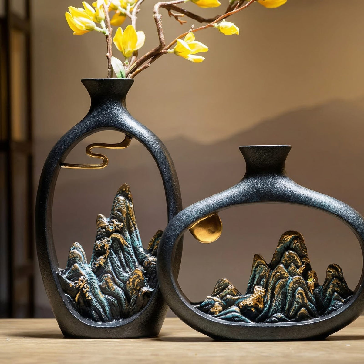 Vase de richesse japonais en résine