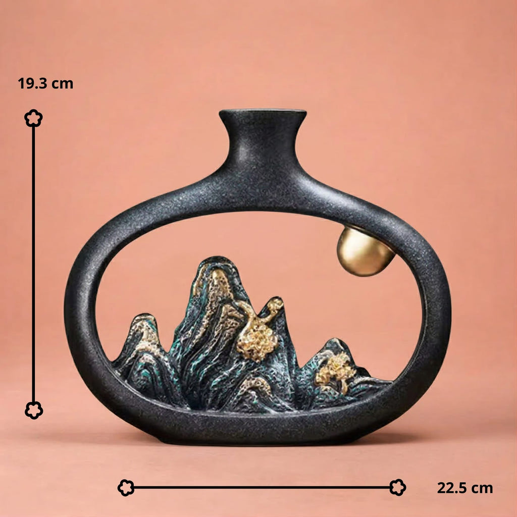Vase de richesse japonais en résine