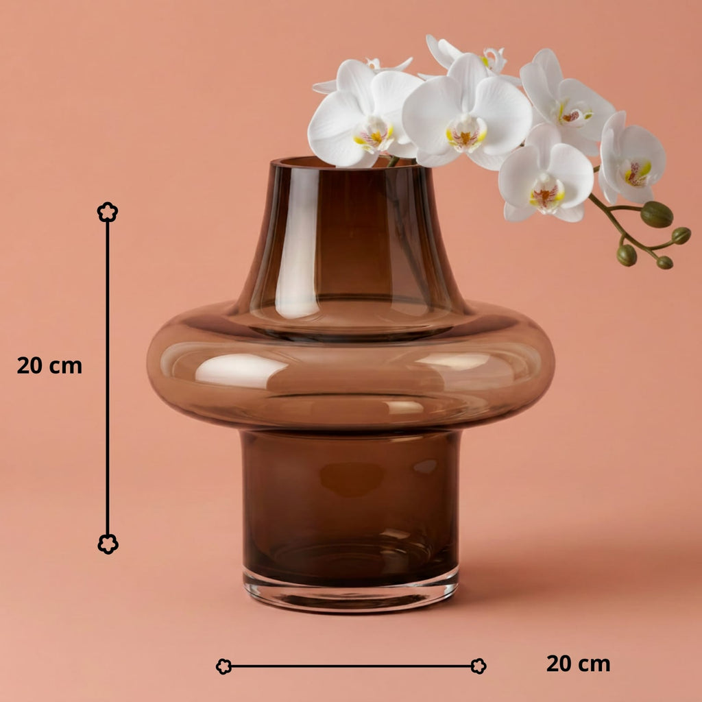 Vase décoratif nordique en verre ambré