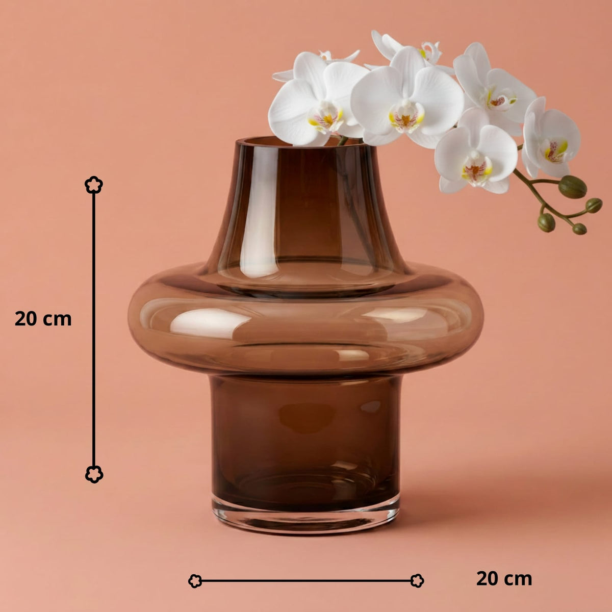 Vase décoratif nordique en verre ambré