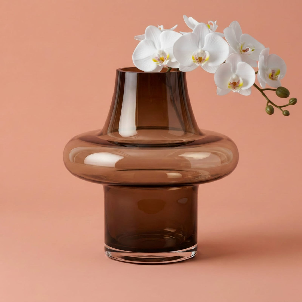 Vase décoratif nordique en verre ambré