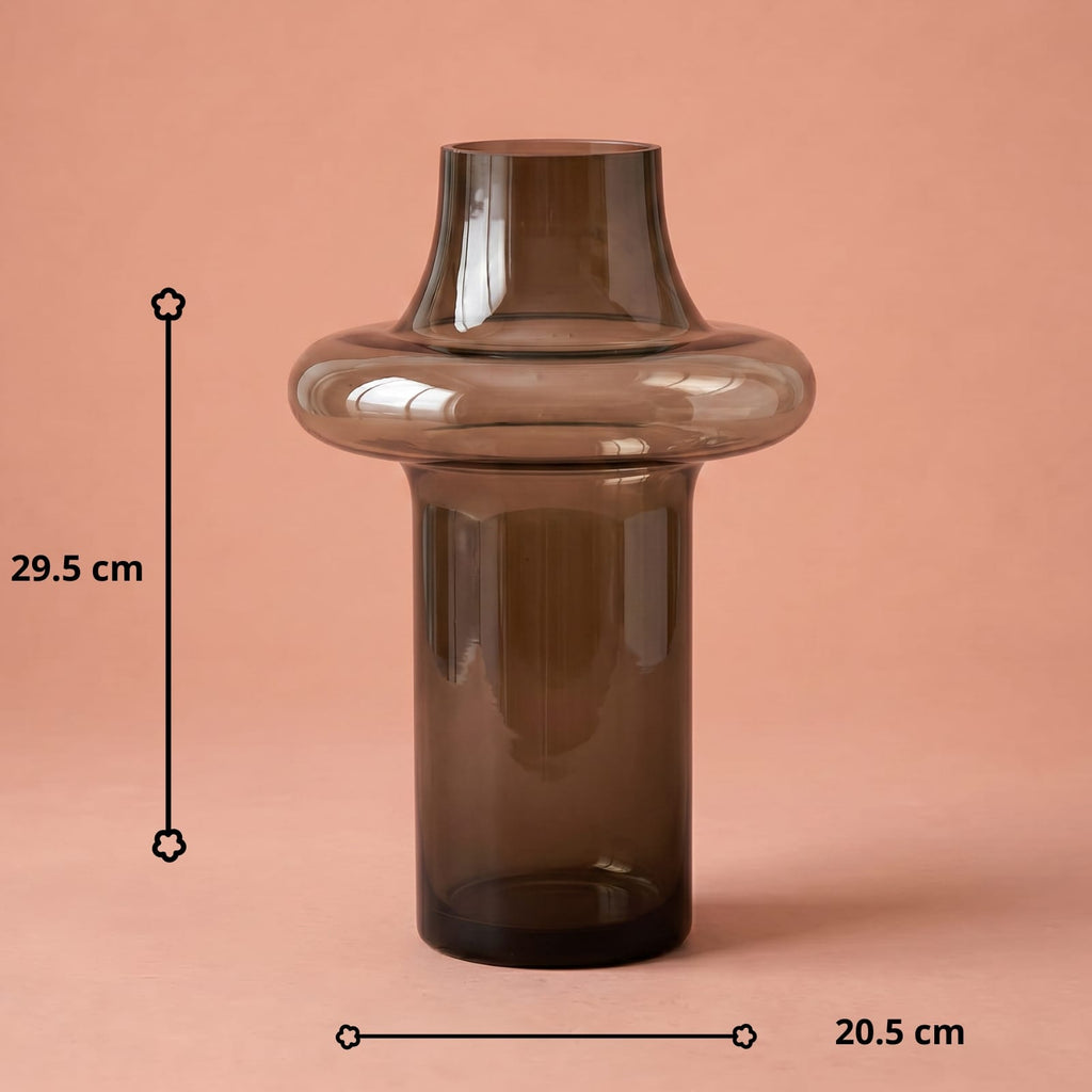 Vase décoratif nordique en verre ambré
