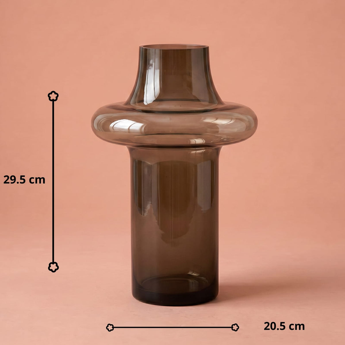 Vase décoratif nordique en verre ambré