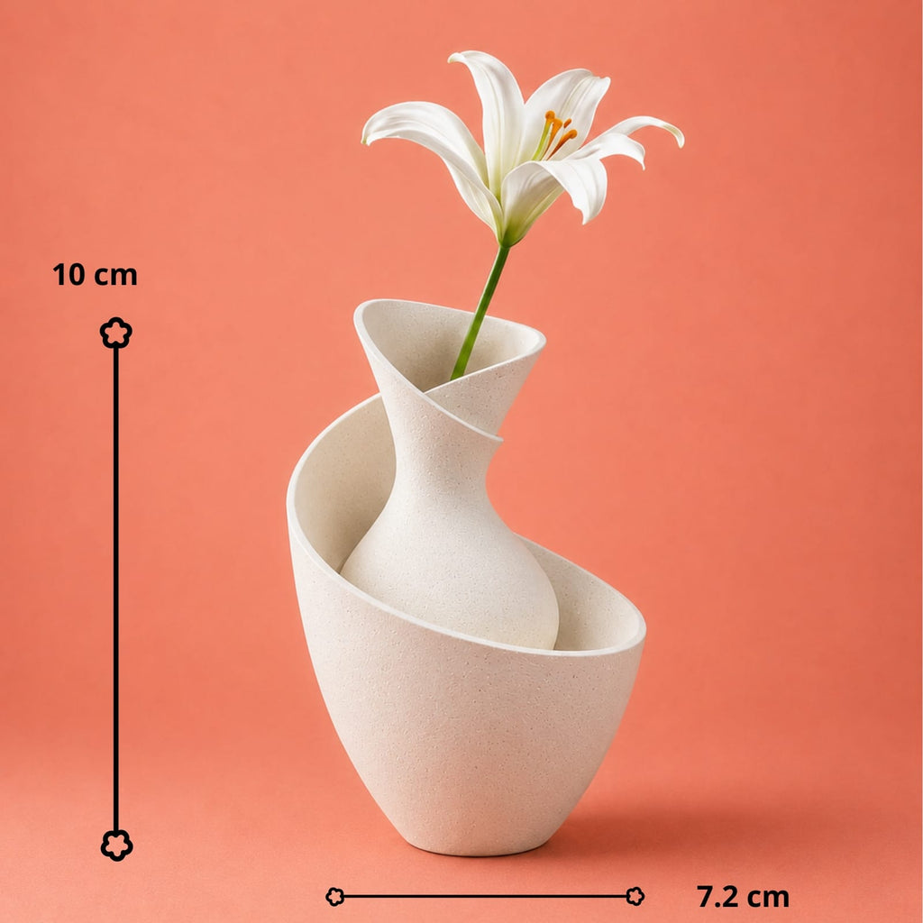 Vase Décoratif Sculptural | Design Nordique Noir & Blanc