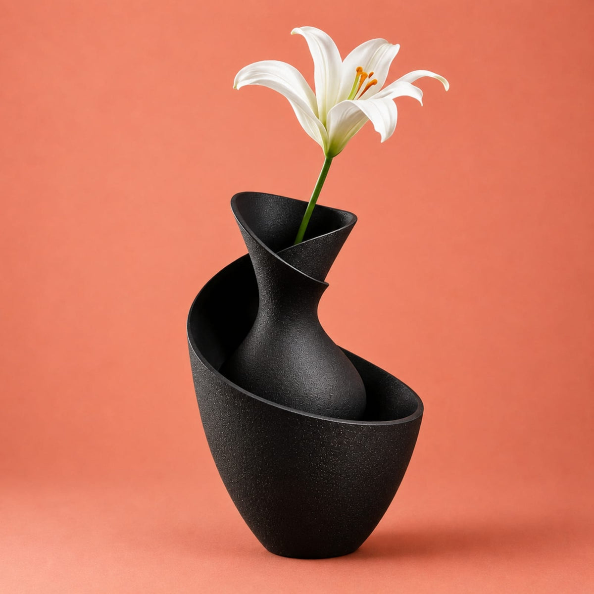 Vase Décoratif Sculptural | Design Nordique Noir & Blanc