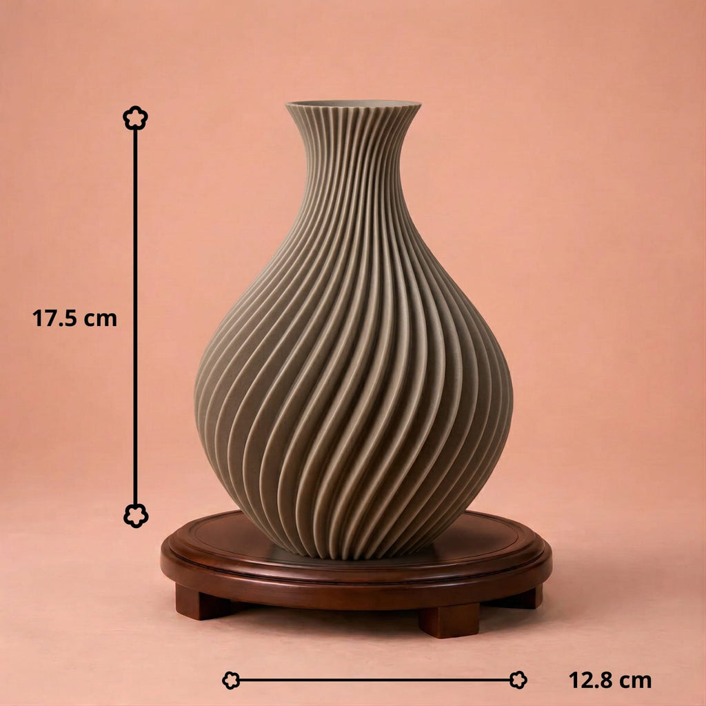 Vase décoratif texturé rétro beige