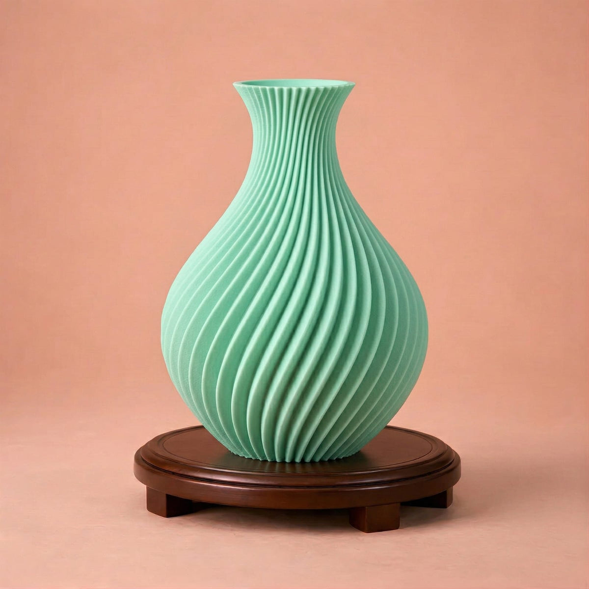 Vase décoratif texturé rétro vert