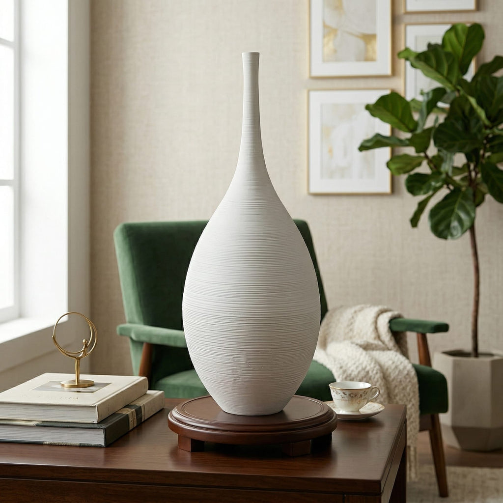 Vase design blanc en céramique