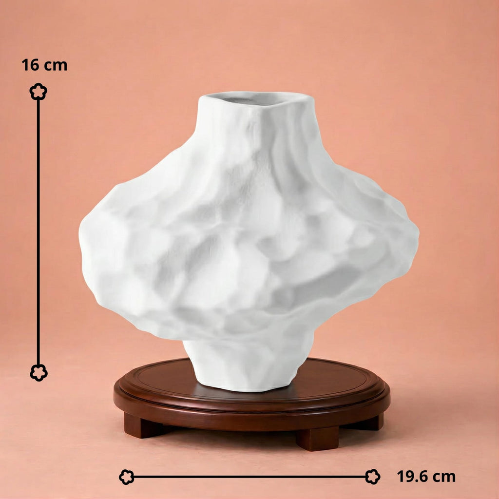 Vase design effet pierre en céramique