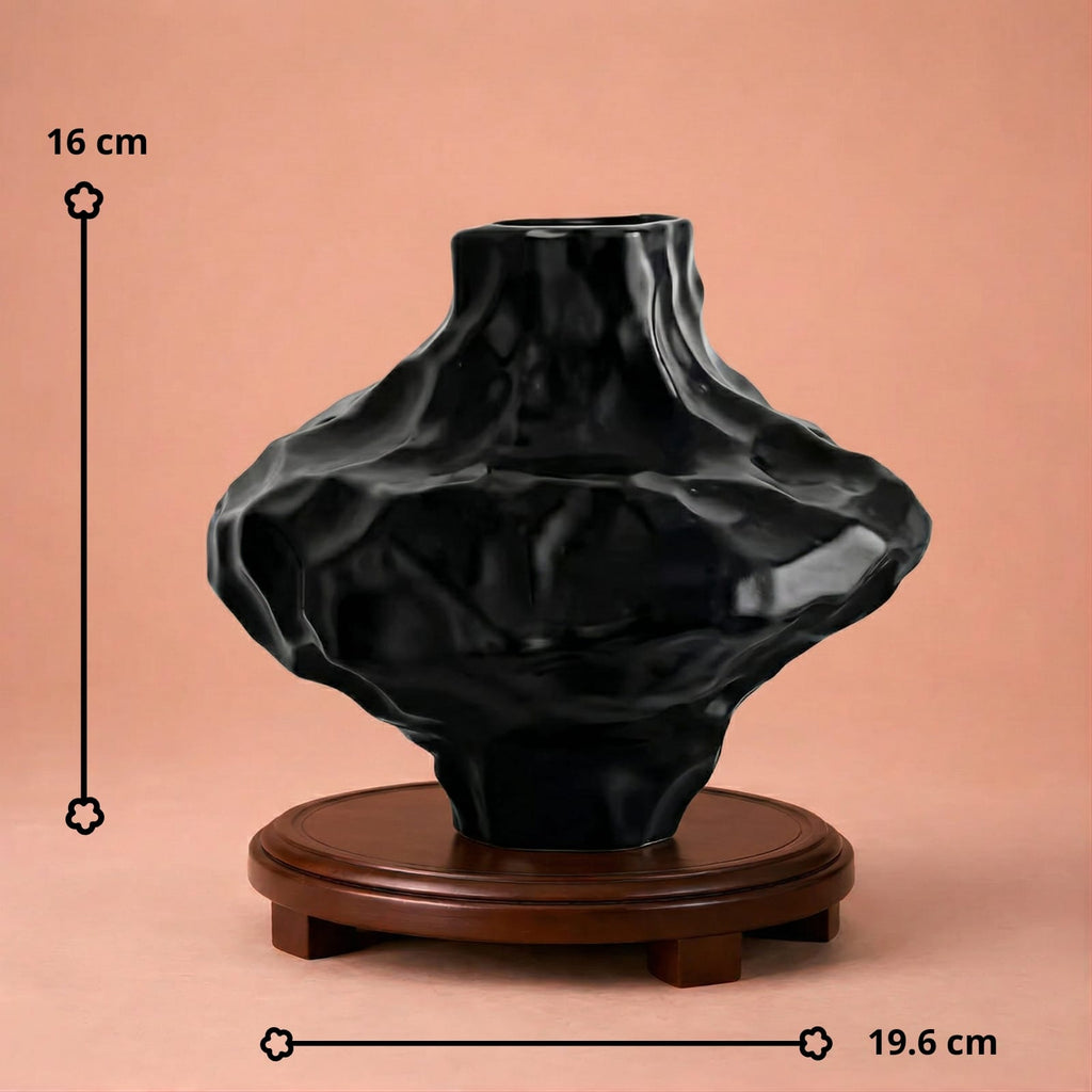 Vase design effet pierre en céramique