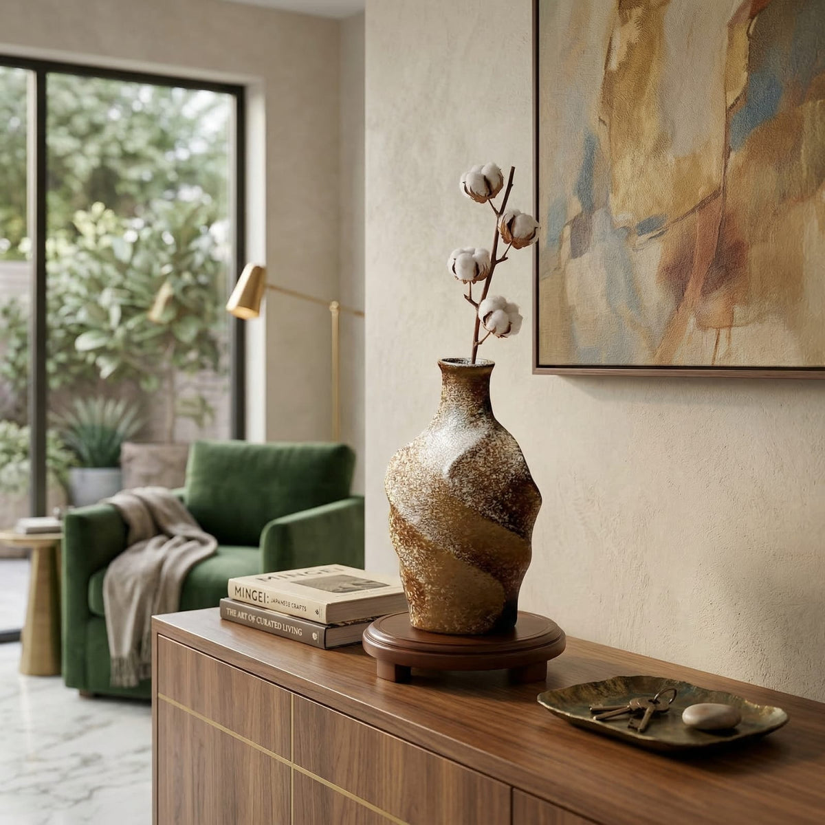 Vase design japonais en terre cuite