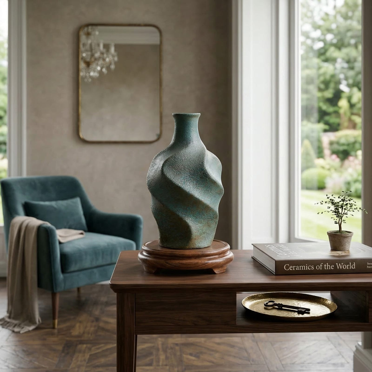Vase design japonais en terre cuite